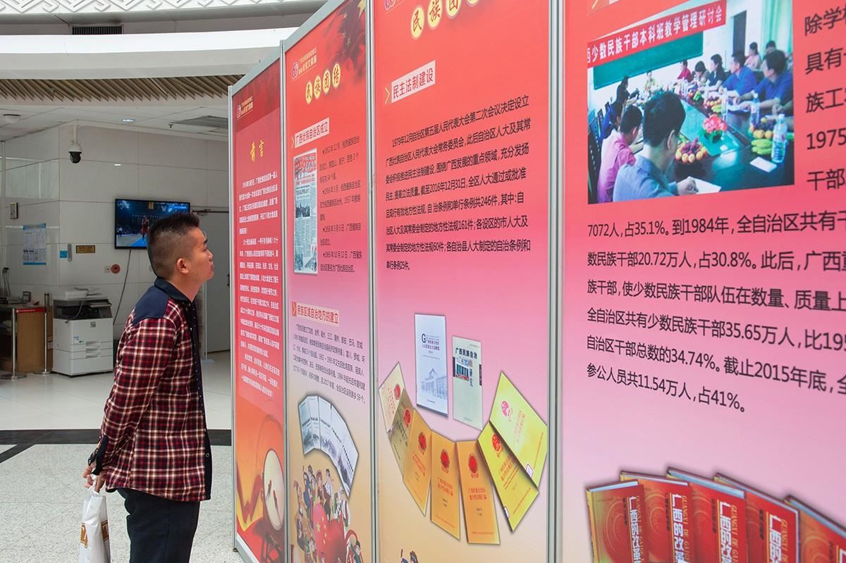 读者观看展览